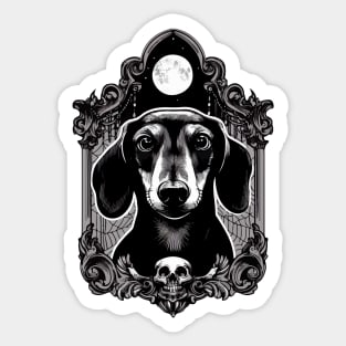 Moon & Skull - Doxie's Portrait Sticker